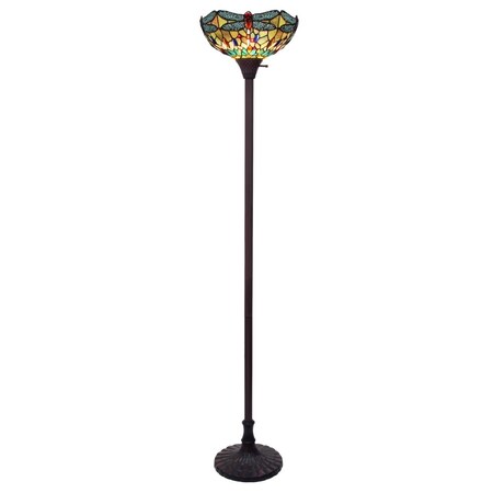 Chloe Lighting 14 in. Empress Tiffany-Style Dark Bronze 1 Light Torchiere Lamp CH3T471GD14-TF1